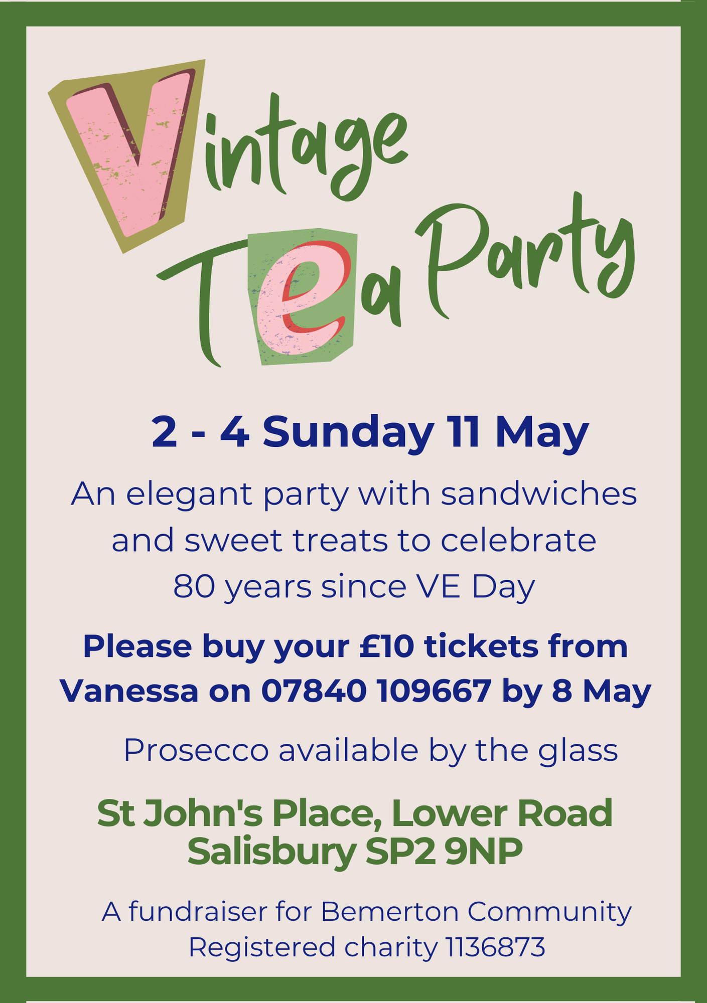 Flier for vintage tea party